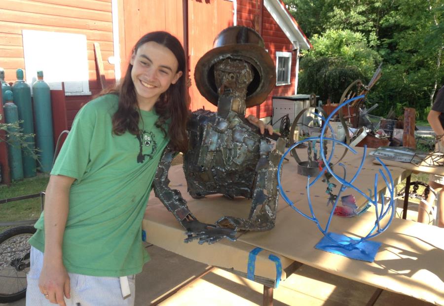 steel sculpture, learn welding teenager, high school art camp, summer art