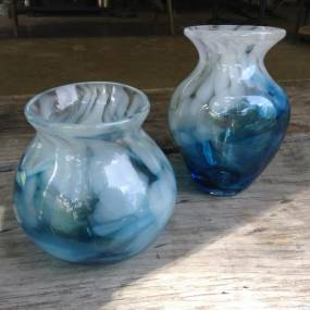 high school glassblowing, handblown vases